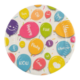 Talerze papierowe 8 sztuk 18cm urodzinowe